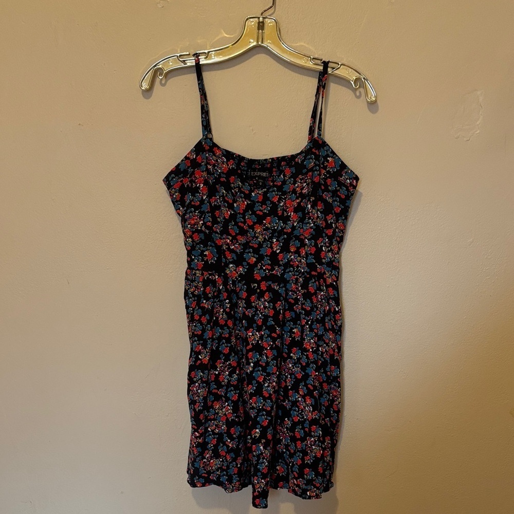 Express Floral Dress - Black and Red